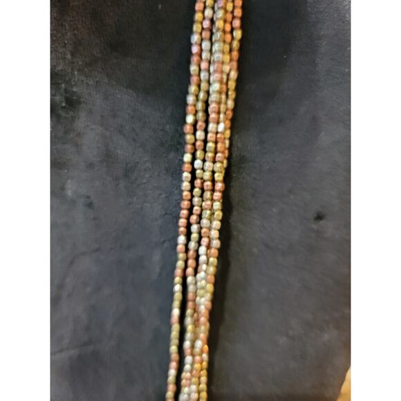 Women's Multicolor Beaded Layered Necklace With Lobster Clasp Lightweight - Picture 4 of 7